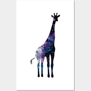 Watercolor galaxy in giraffe Posters and Art